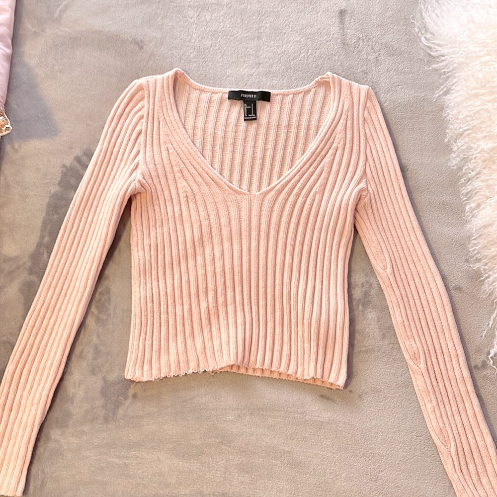 Forever 21 Ribbed Plunge neck  Sweater
